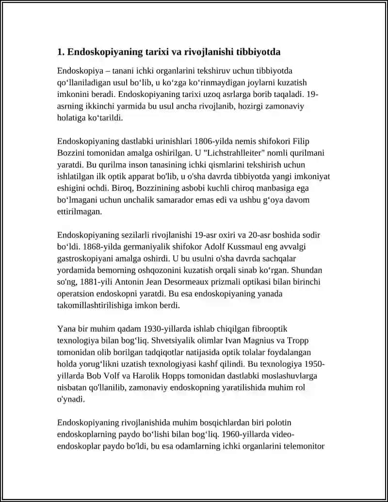 Tibbiyotda Endoskopik Usullarning Qo'llanishi 3