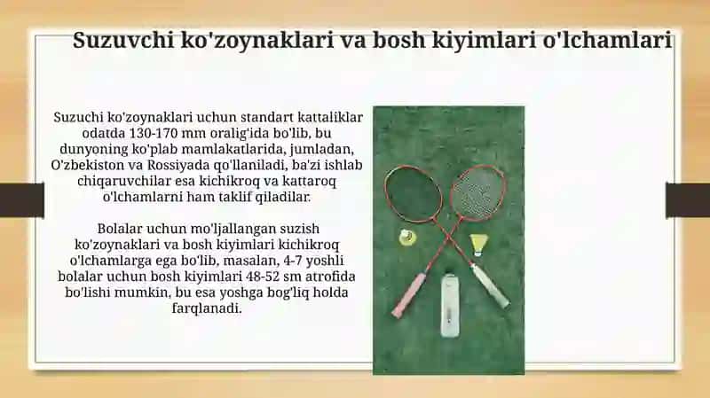 Sport inshoatlari jihozlari o'lchamlari 3
