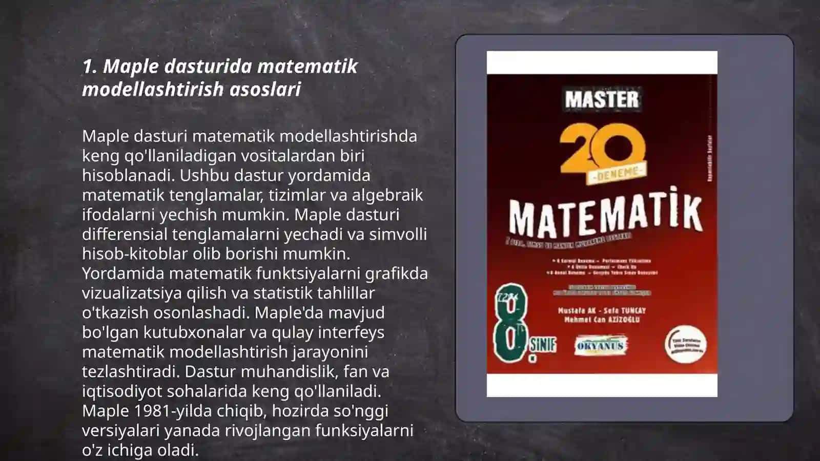 Maple dasturida matematik modellashtirish asoslari 3