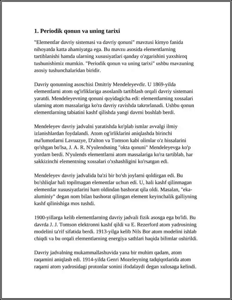 ELEMENTLAR DAVRIY SISTEMASI VA DAVRIY QONUNI 3