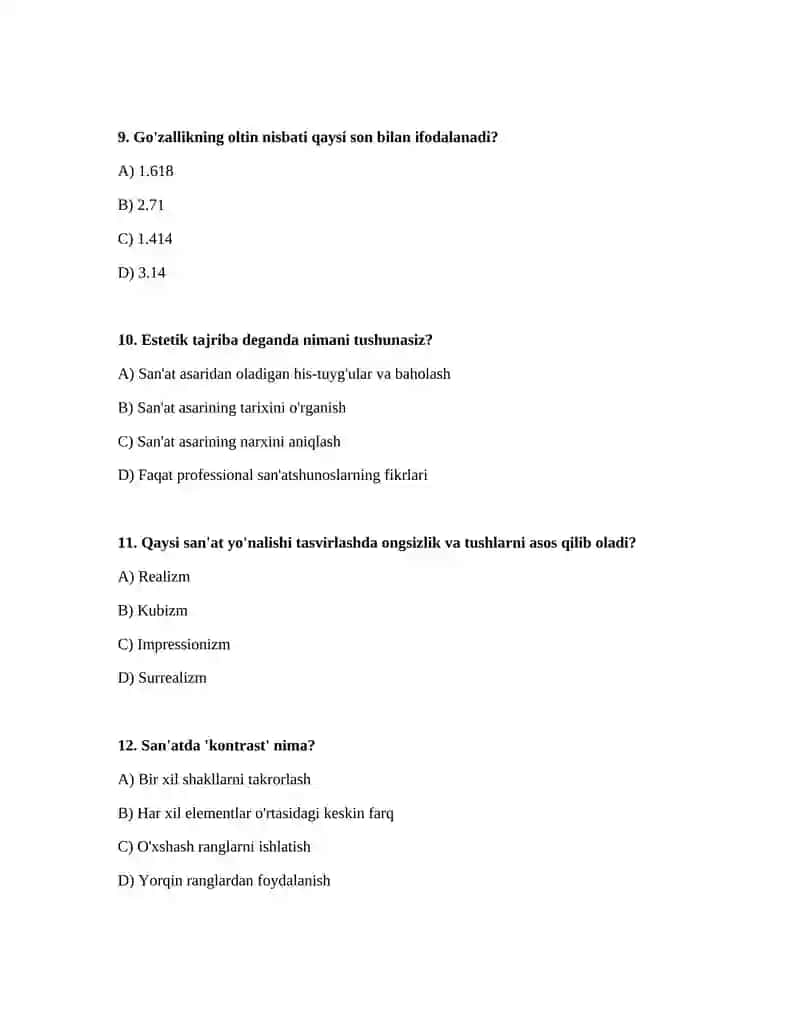 Nafosat falsafasi estetika 3