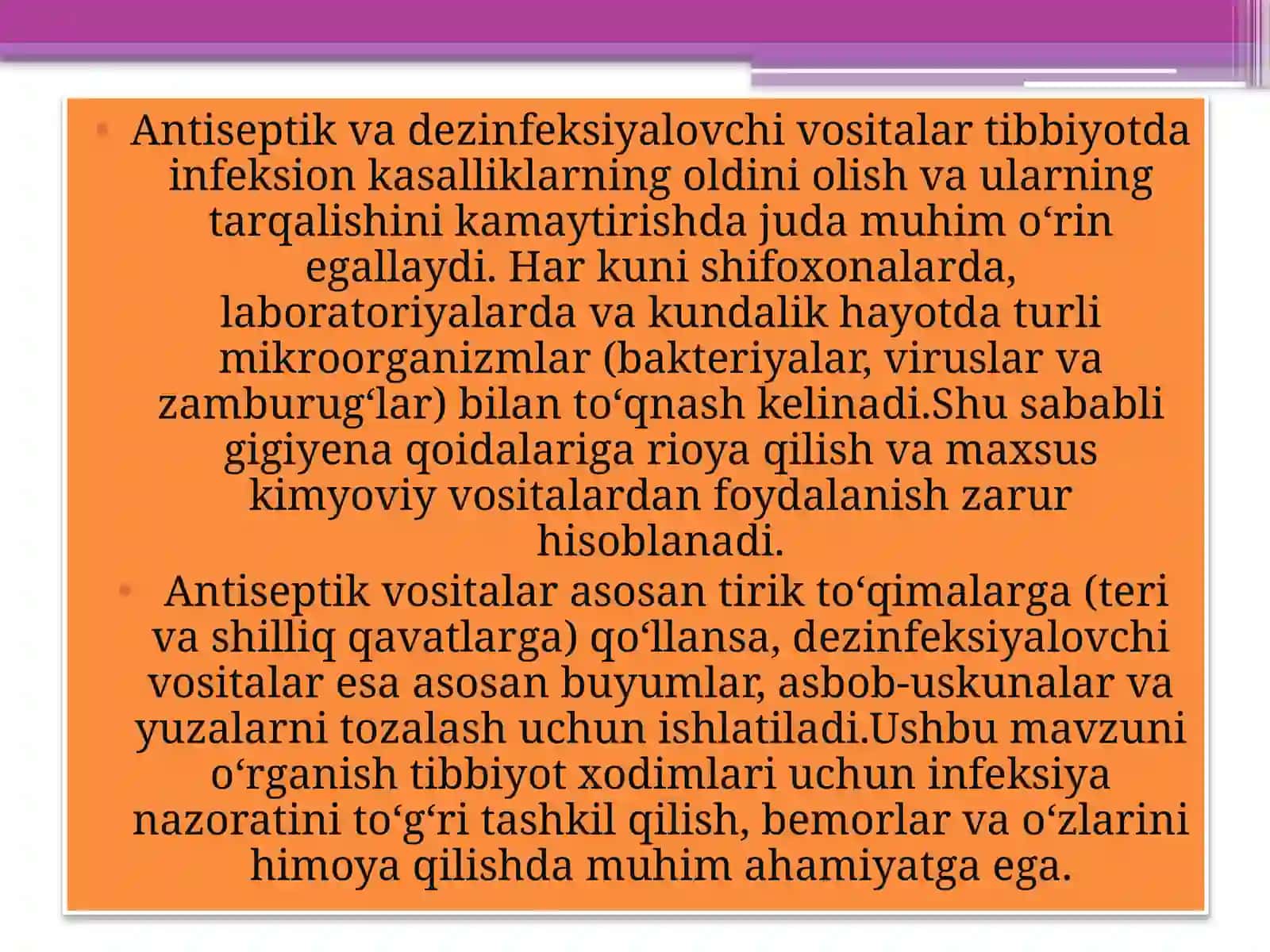 Antiseptik va dezinfeksiya vositalari 3