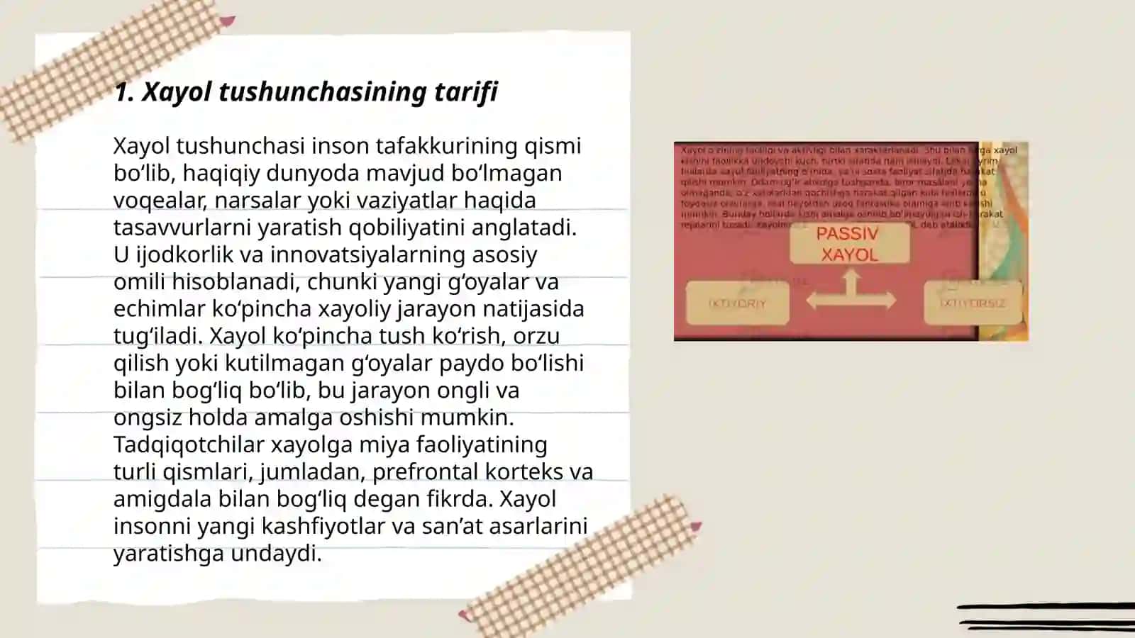 Xayol tushunchasi haqida 3