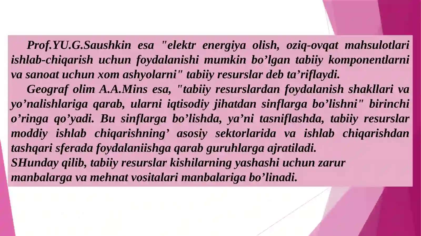 Tabiiy resurslardan oqilona foydalanish 3