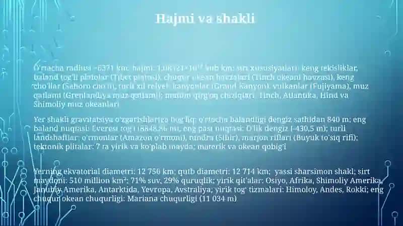 Yer sharoiy tuzilmalari haqida 3
