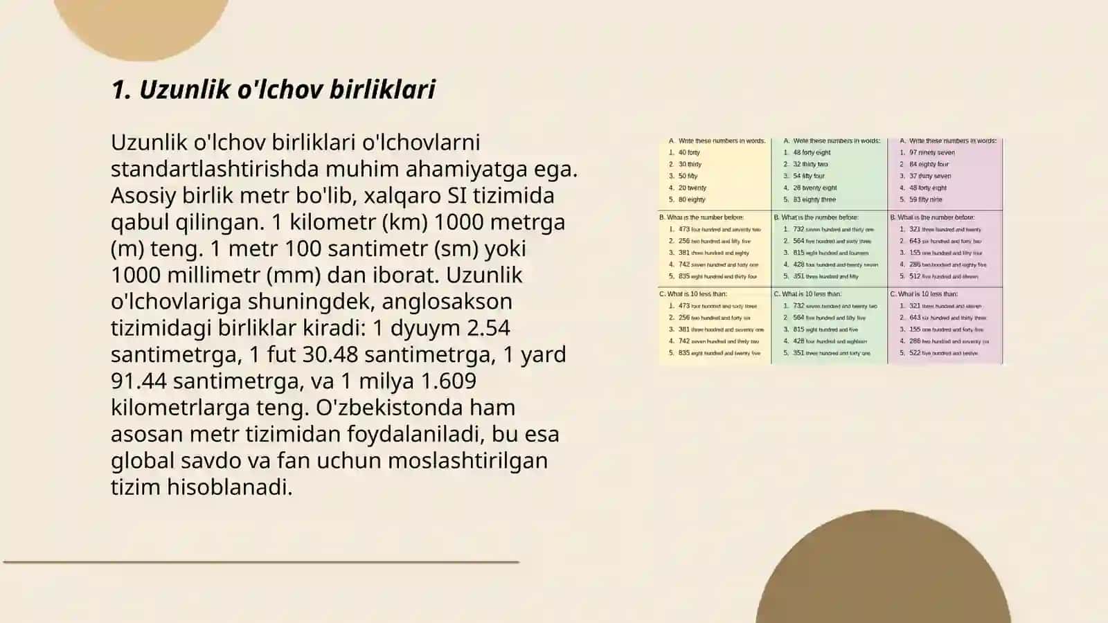 Uzunlik o'lchov birliklari 3