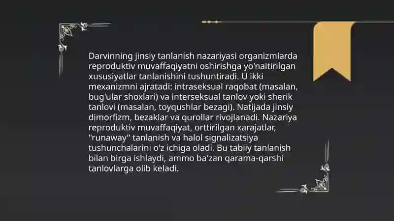 Jinsiy tanlanish nazaryalari. 3