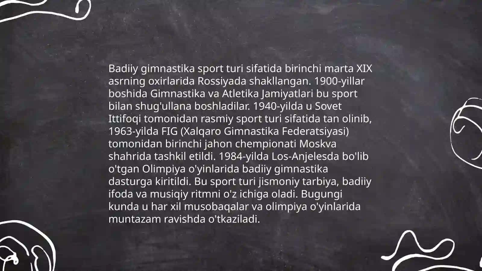 Badiiy gimnastikaning rivojlanish tarixi 3