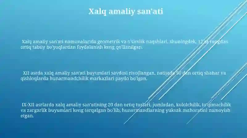 Madaniy Uygonish IX-XII Asrlarda 3