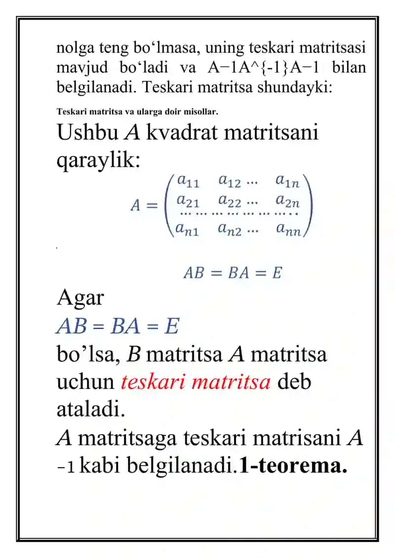 Teskari matritsa 3