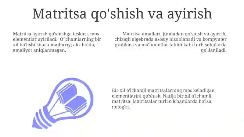 Matritsa va ular ustida amallar 3