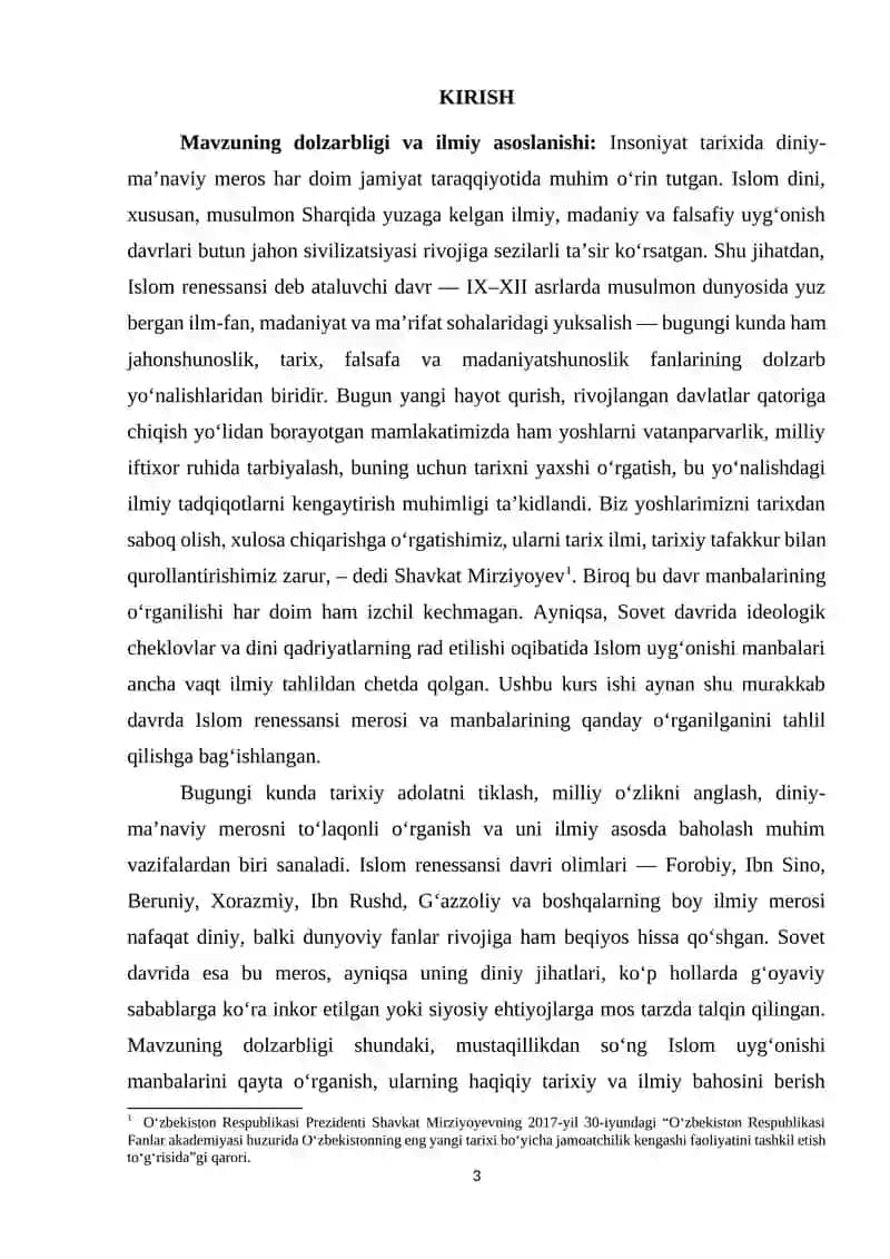 SOVET DAVRIDA ISLOM RENNESANSI MANBAALARINING O`RGANILISHI 3