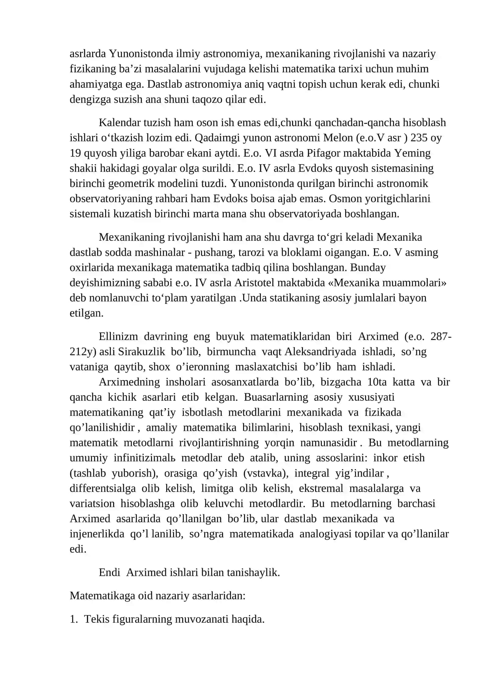 Yunon matematiklari hayoti va ijodidan namunalar 3