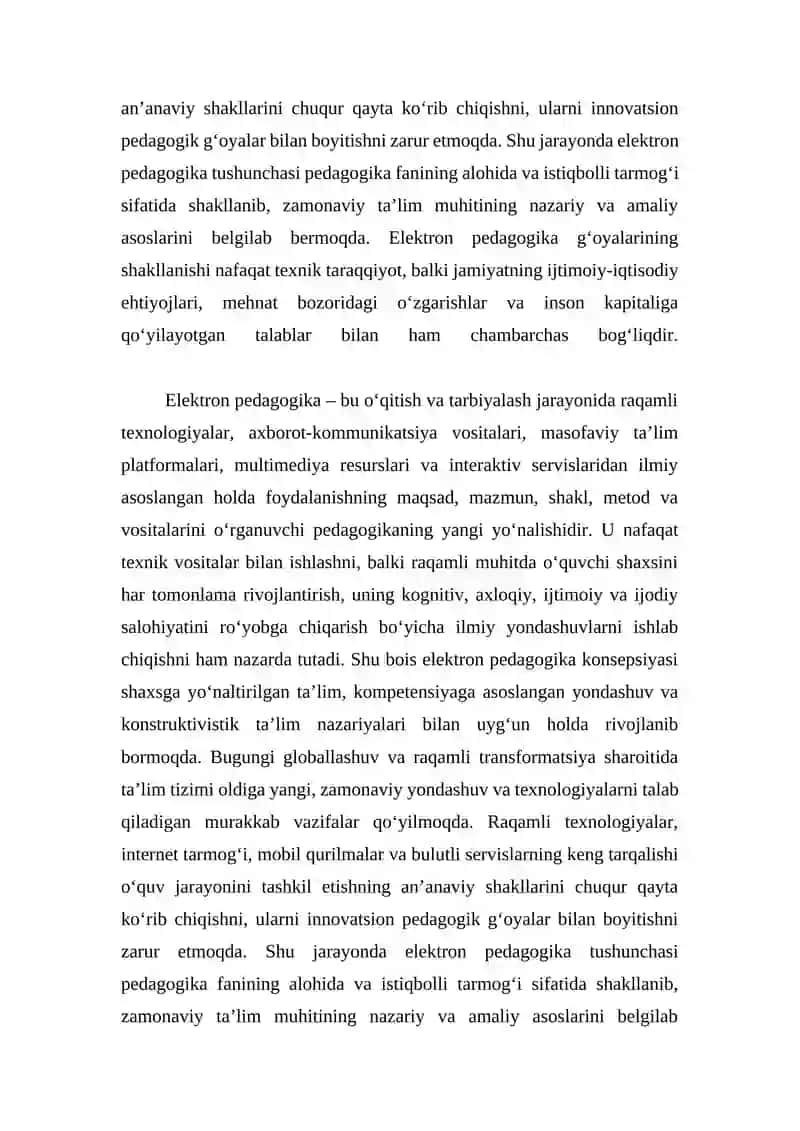 Elektron pedagogika pedagogikaning zamonaviy tarmog‘i sifatida 3