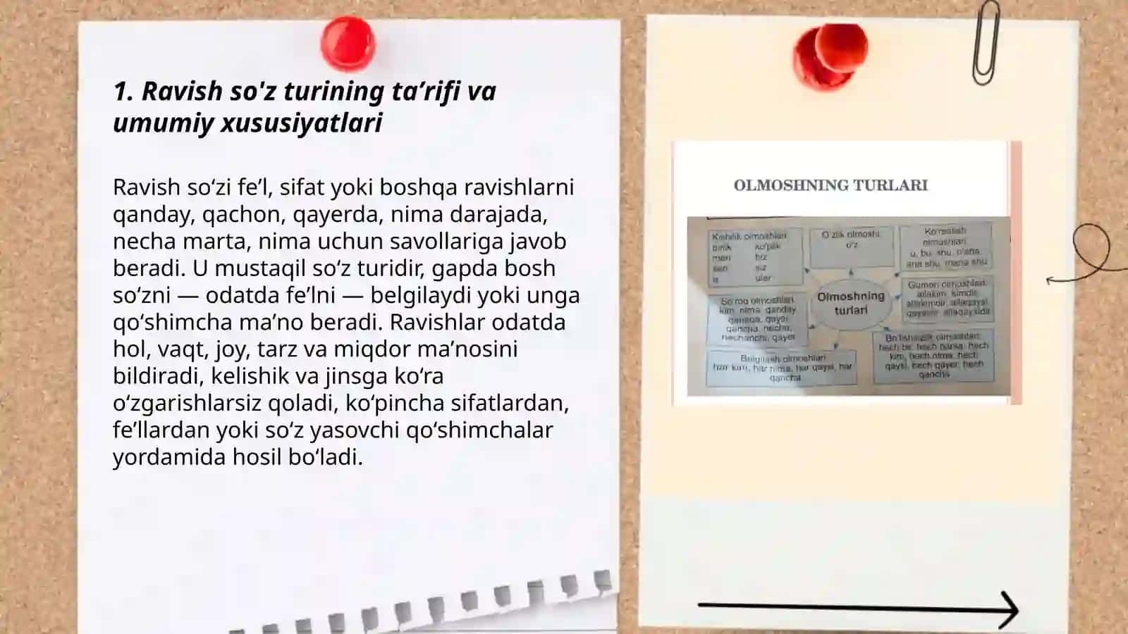 Ravish va olmosh so`z turkumi 3