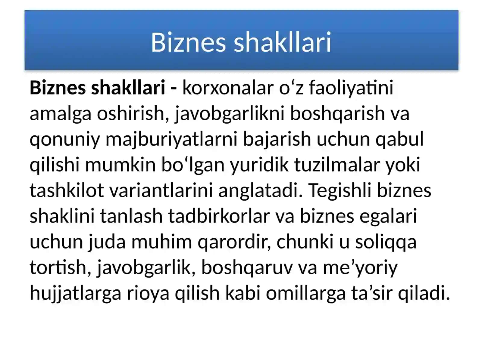 Biznes jarayonlari va ularni hisobga olish 3