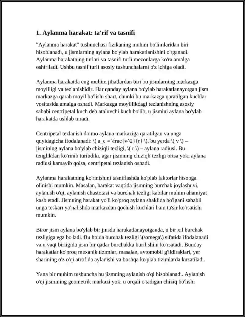AYLANMA HARAKATNING DINAMIKASI 3