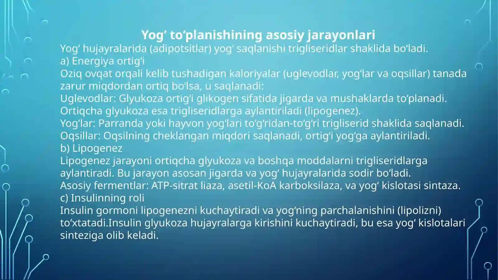 Yog’bosish, semirish 3