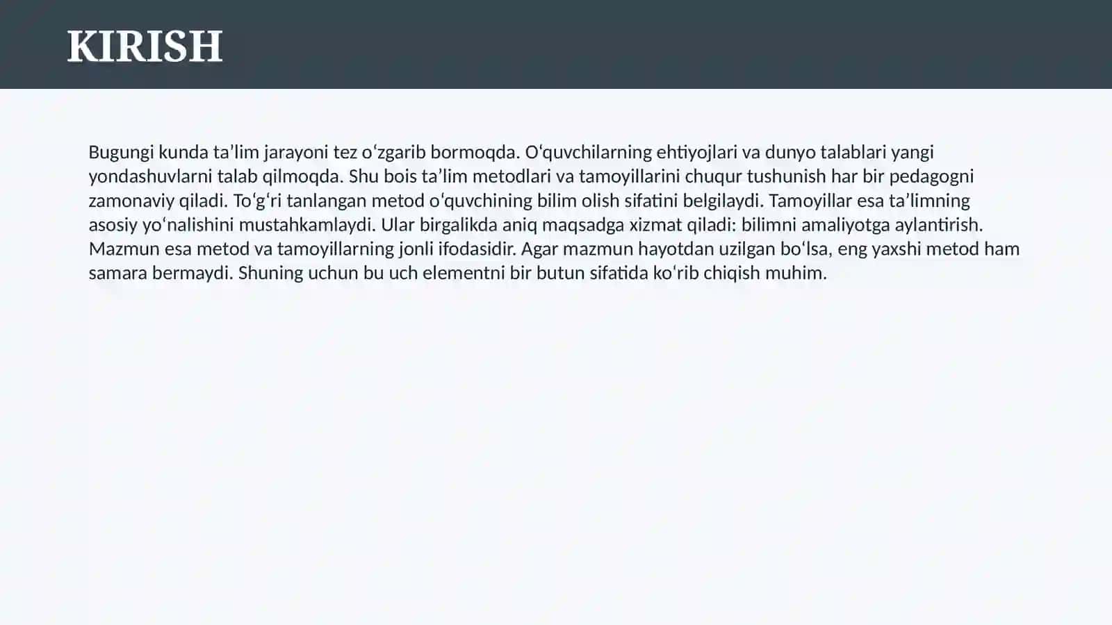 TA’LIM METODLARI, TAMOYILLARI VA ULARNING MAZMUNI 3