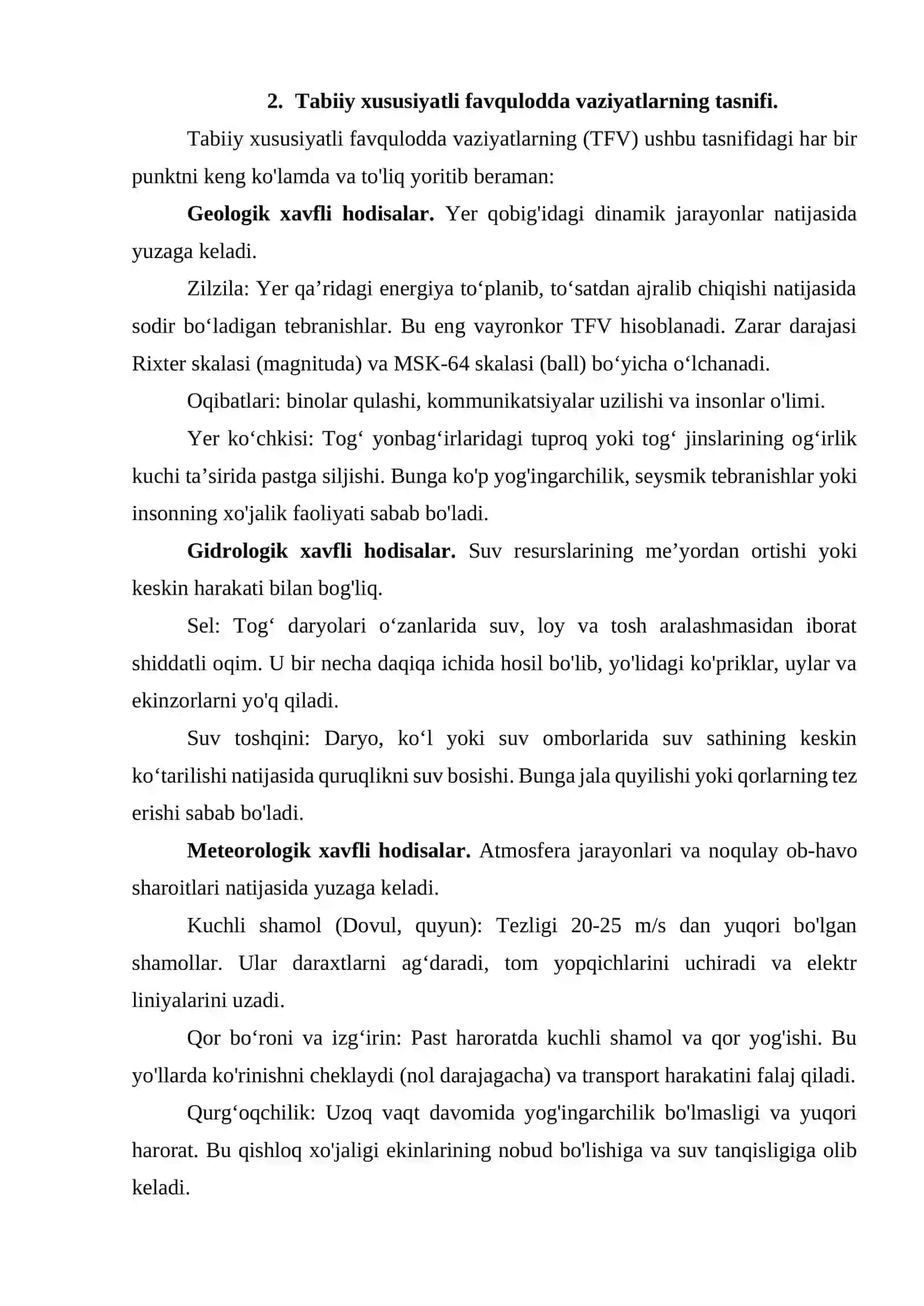 Tabiiy xususiyatli favqulodda vaziyatlar 3