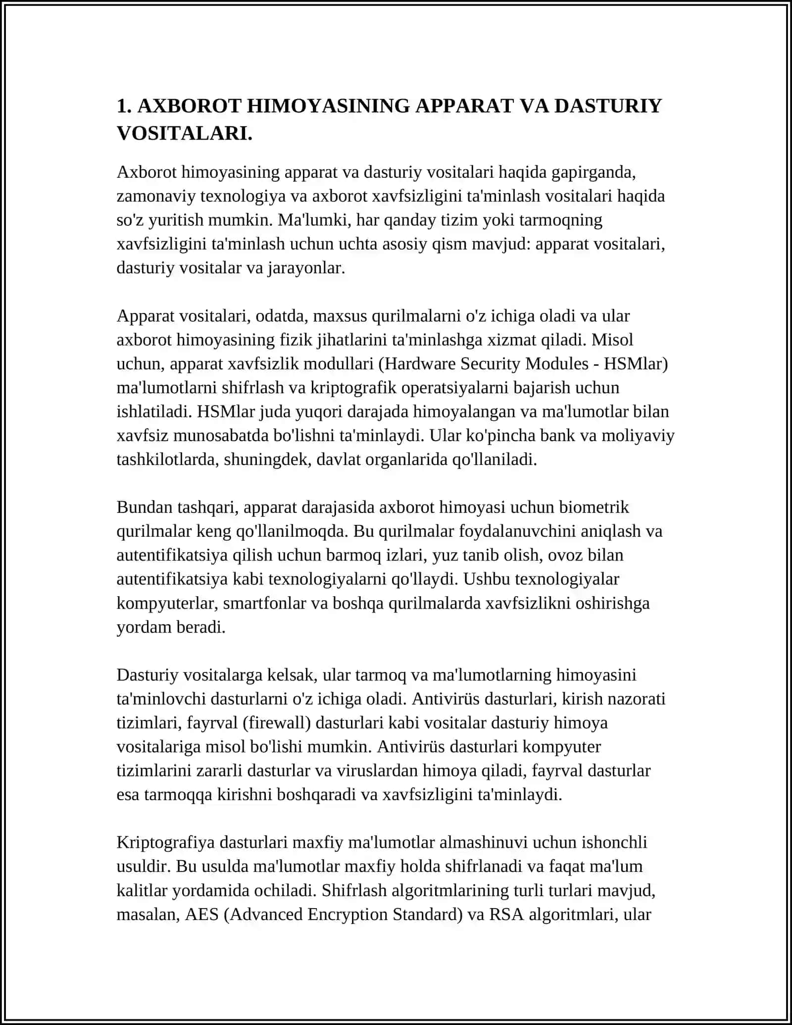 AXBOROT HIMOYASINING APPARAT VA DASTURIY VOSITALARI 3