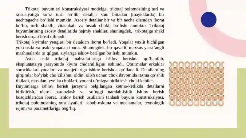 Trikotaj buyumlariga ishlov berish 3