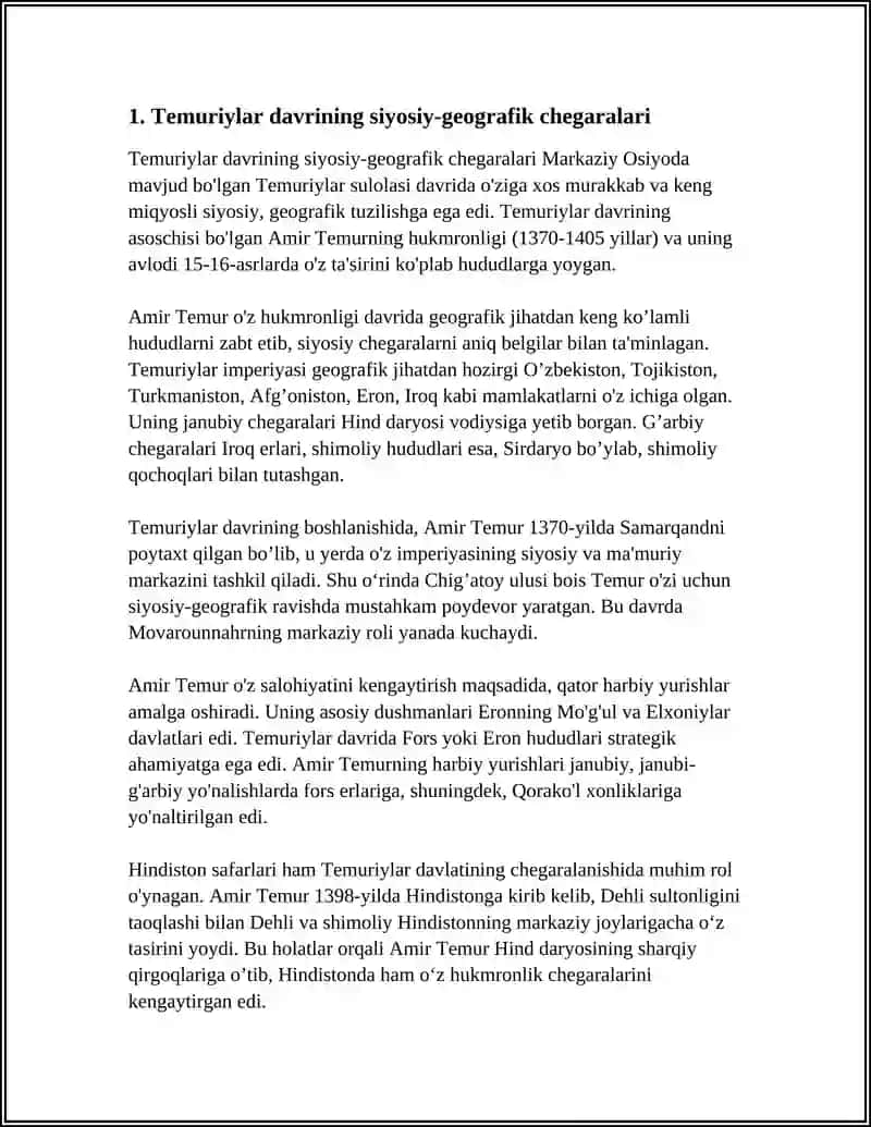 TEMURIYLAR DAVRINING TARIXIY GEOGRAFIYASI 3