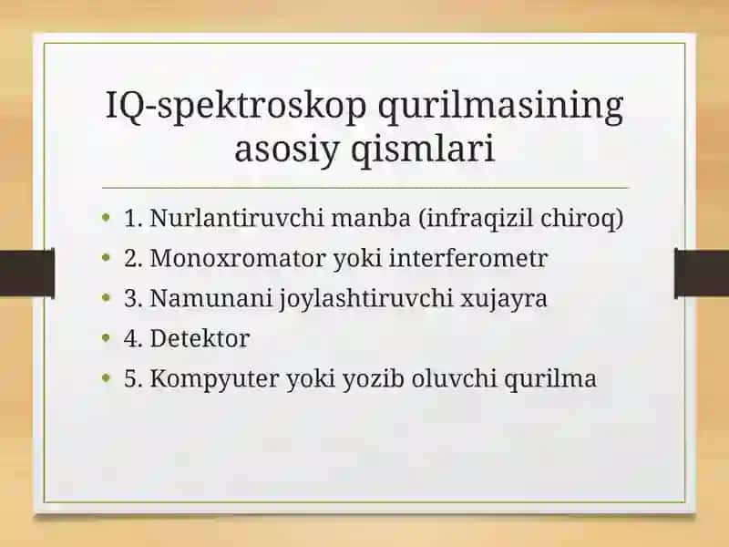 IQ-spektroskopiya haqida umumiy ma’lumot 3