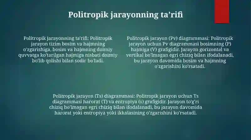 Politrop Jarayon Jarayonning Pv Va Ts Diogrammalari 3