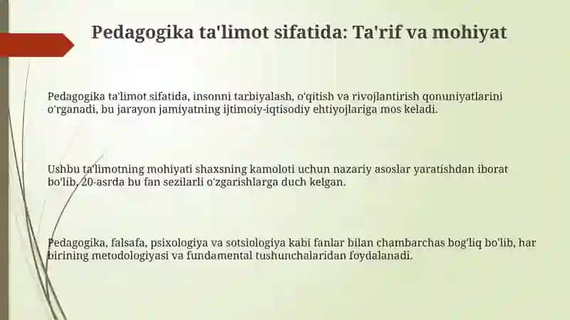 Pedagogikafani,uningmaqsadvazifalari 3