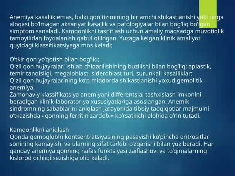 Kamqonlik,Gemostaz,Qon guruhlari.Rezus faktor.Qon quyish asoslari. 3