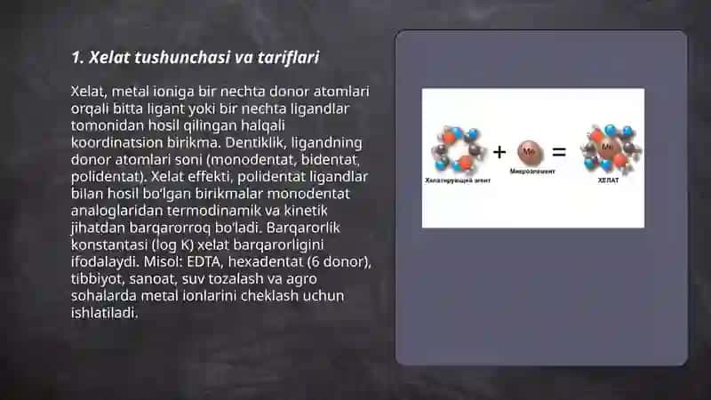 Xelat va xelat birikmalari 3
