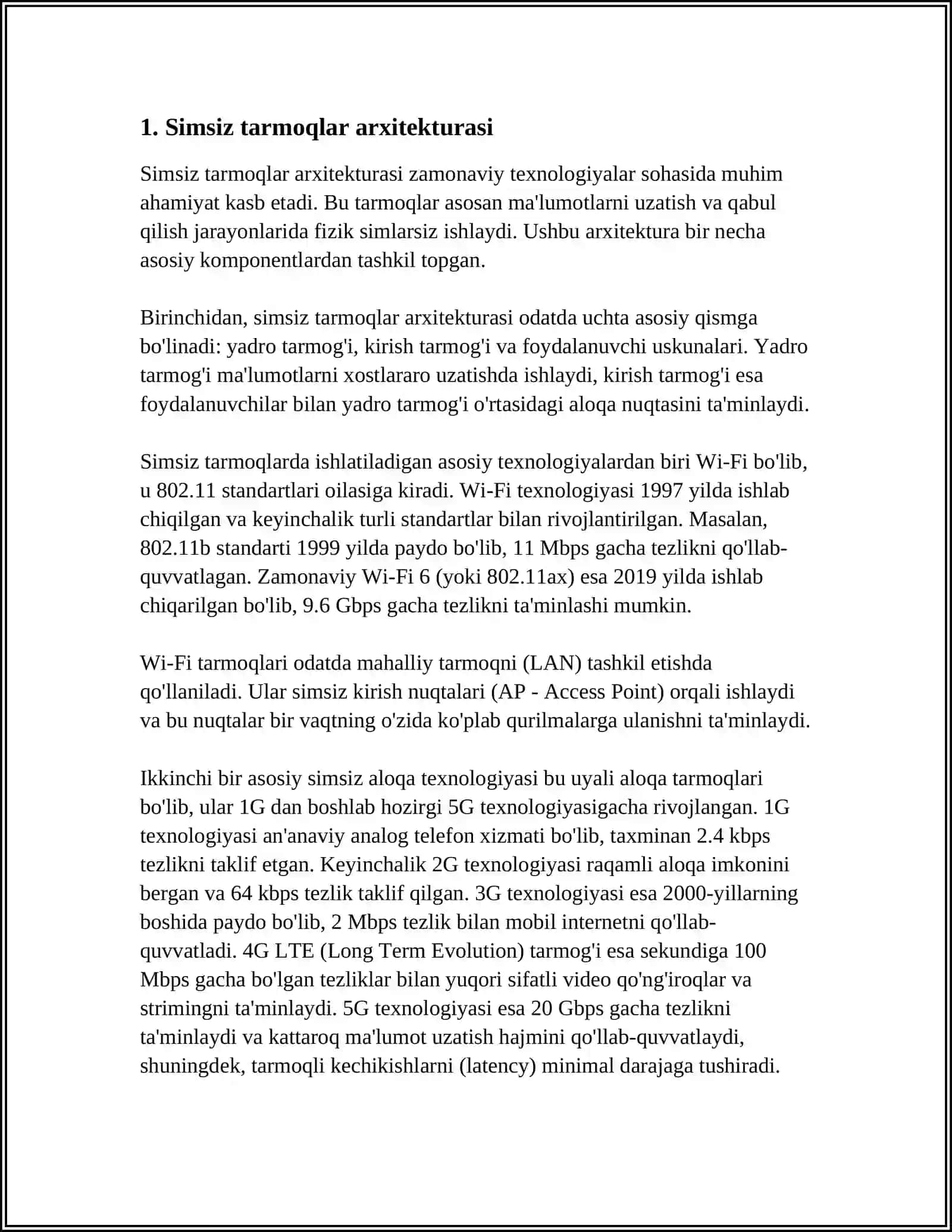 Simsiz tarmoqlar arxitekturasi 3