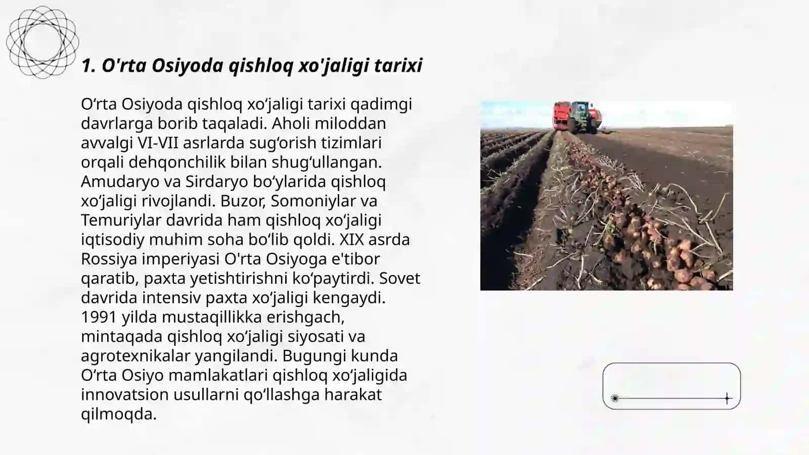O‘rta Osiyoda qishloq xo‘jaligi tarixi 3