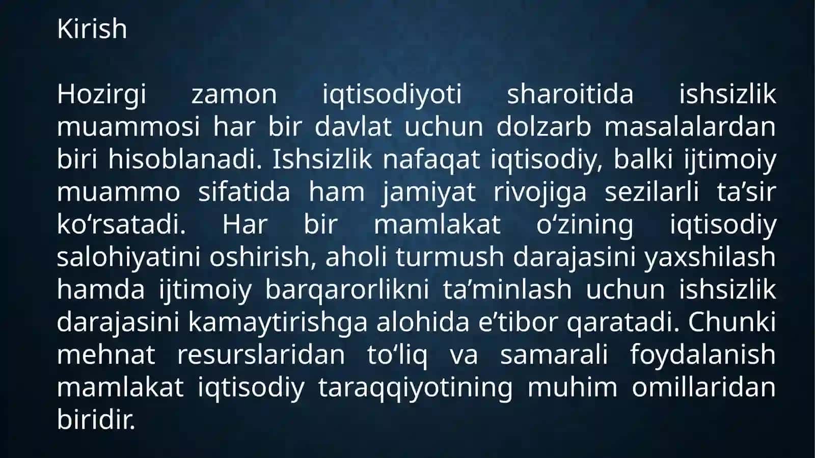 Ishsizlikning mohiyati va asosiy xususiyatlar 3