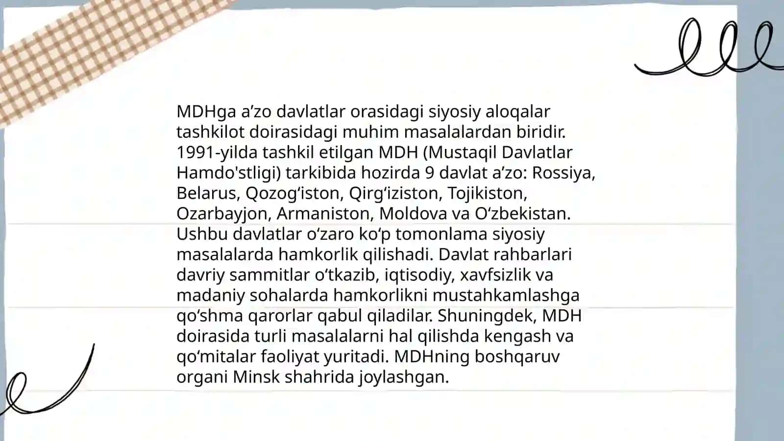 O'zbekistonning MDH bilan hamkorligi 3