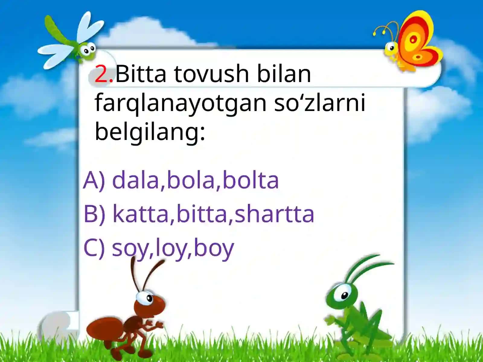 Ona tili va adabiyot fanidan testlar 3
