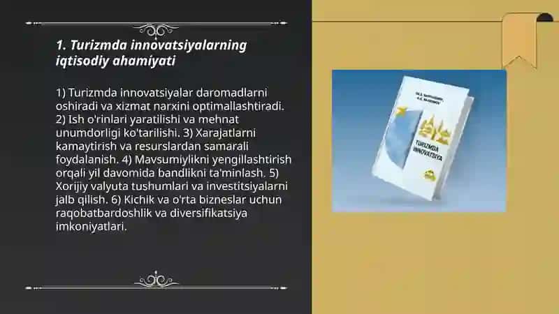 Turizmda innovatsiyalarning ahamiyati 3