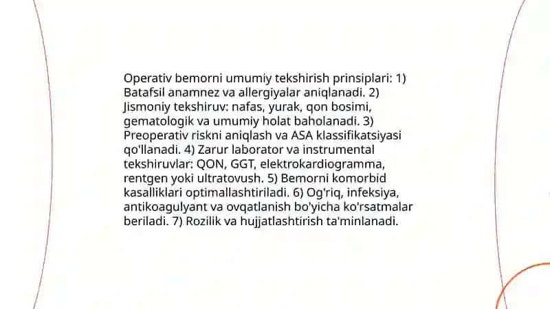 Xirurgik bemorlarni tekshirish asosiy qoidalari 3