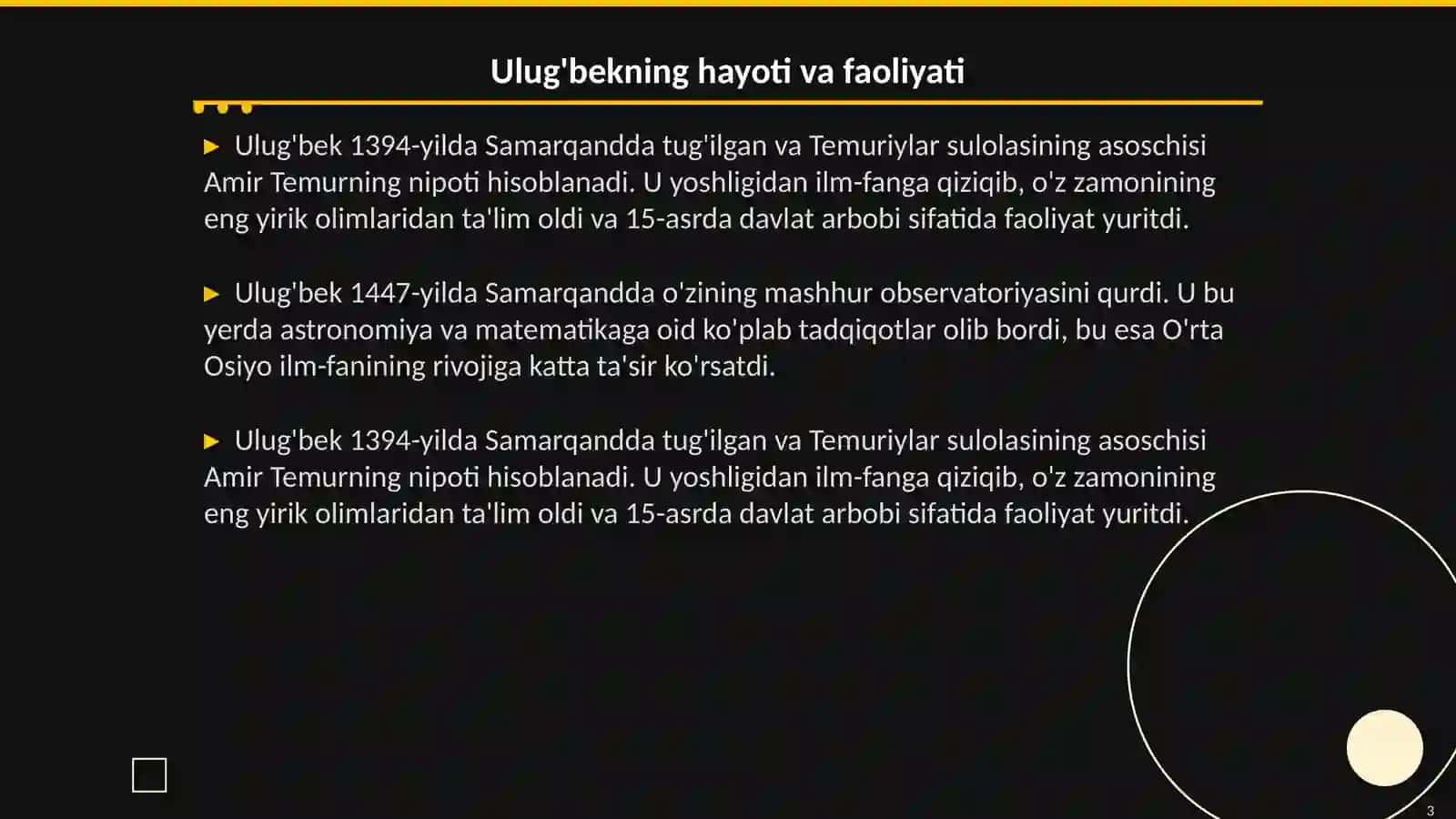 Ulug'bek hayoti va faoliyati 3