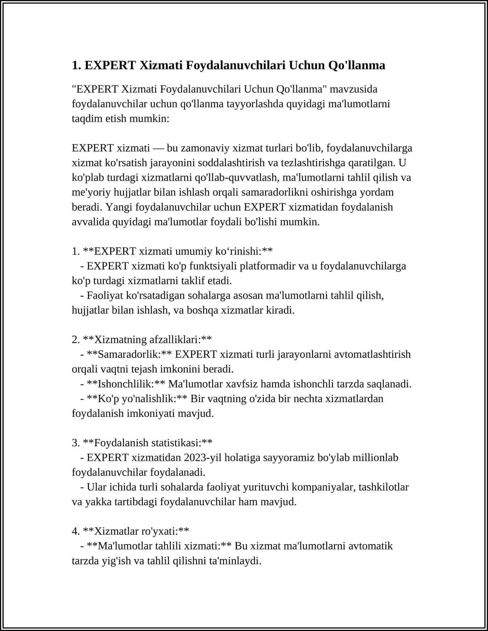 EXPERT XIZMATIDAN FOYDALANISH 3