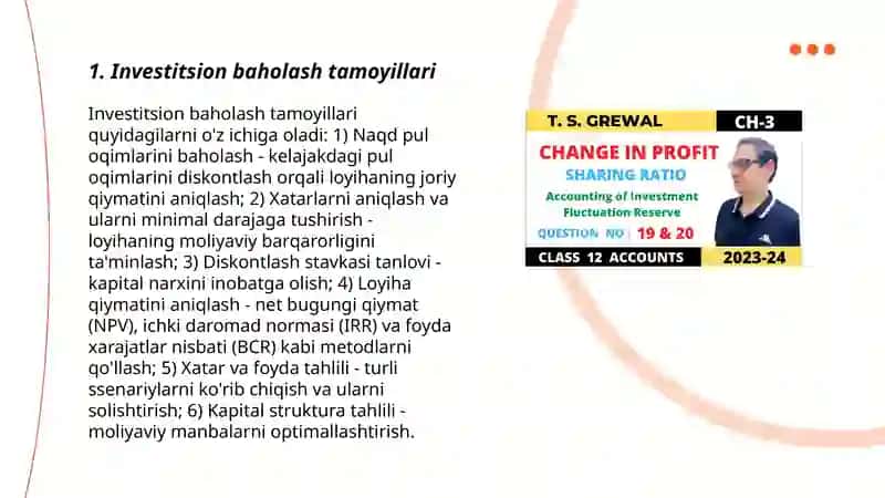Biznesda investitsion baholashning amaliy jihatlari 3