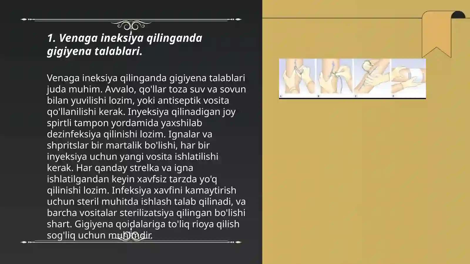 Venaga ineksiya qilish texnikasi 3