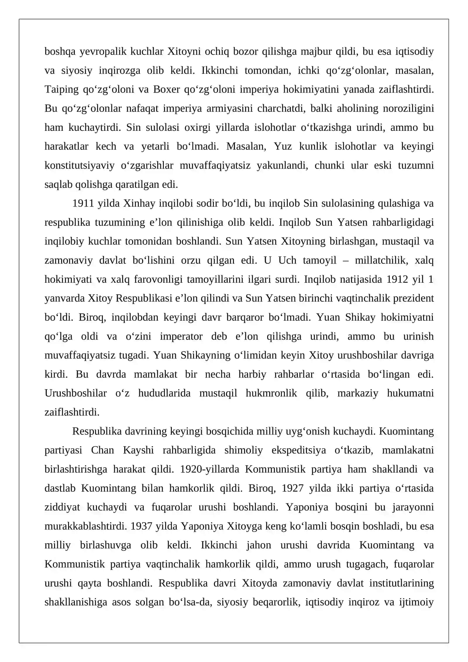 XX–XXI asrlarda Xitoyning global qudratga aylanish jarayoni 3