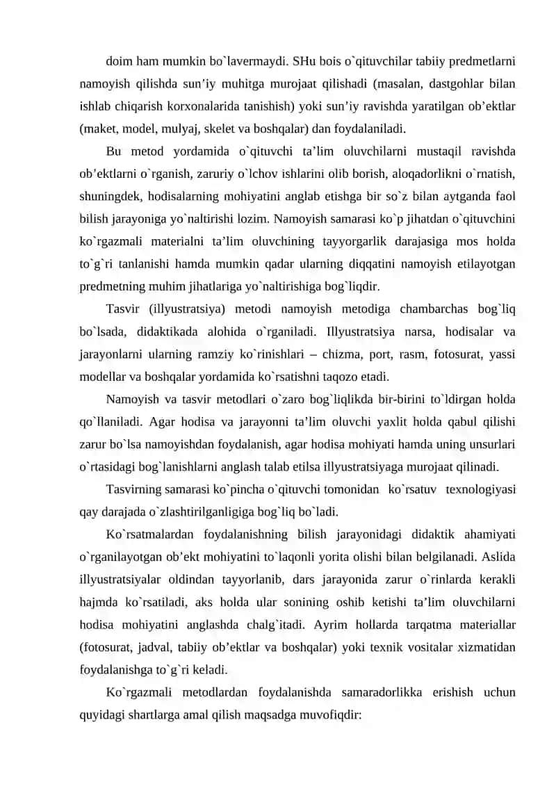 KO'RGAZMALIK SOZLAB BERISH VA AMALIY FAOLIYAT METODLARI 3