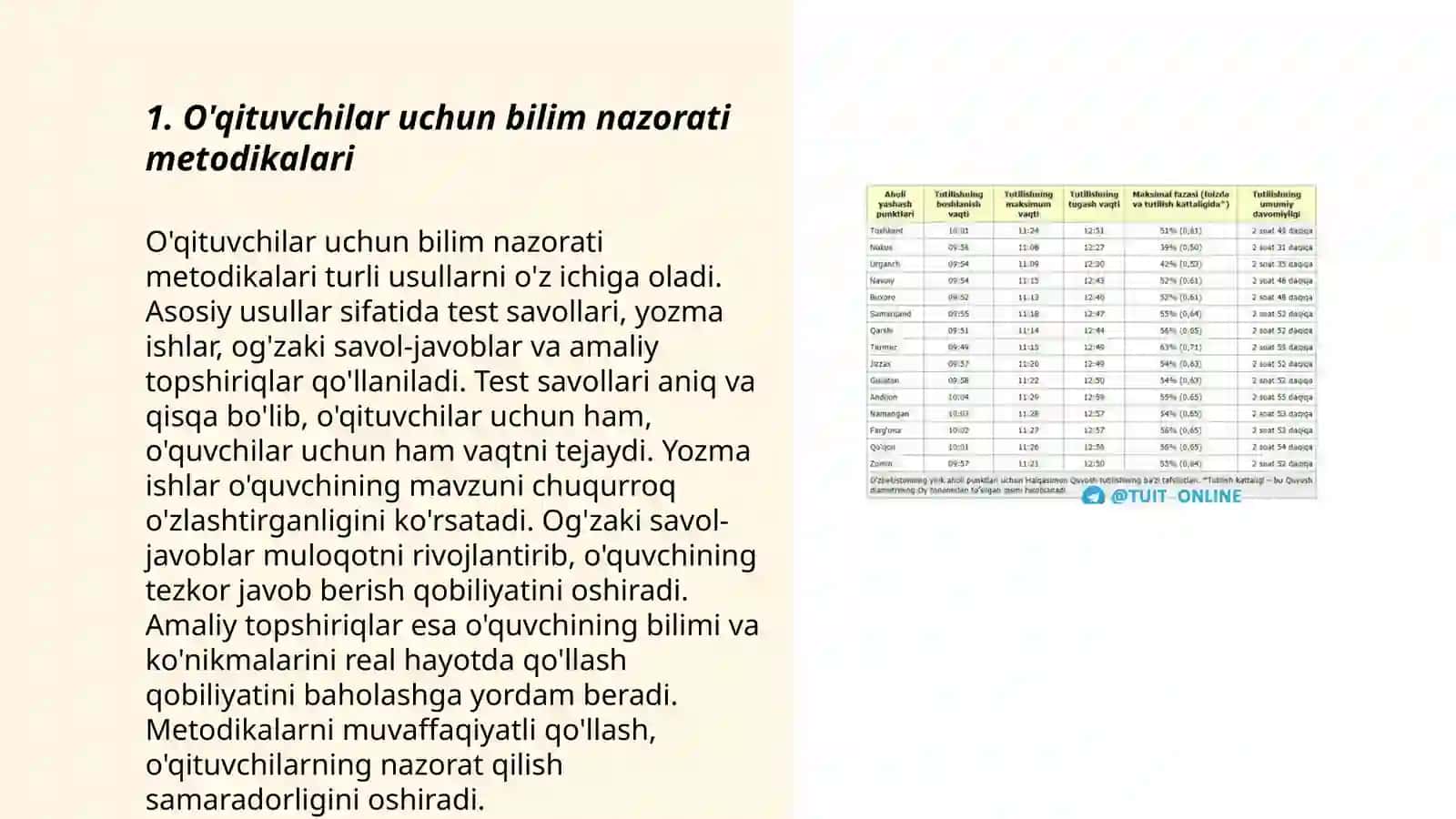 O'qituvchilar uchun bilim nazorati metodikalari 3