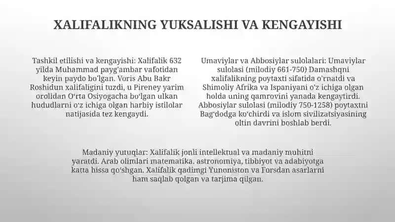 Arab Xalifaligi Madaniyati 3