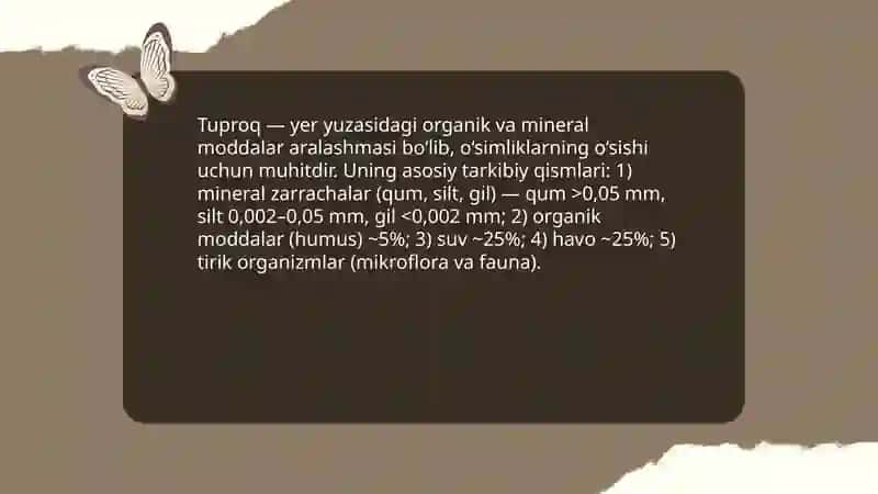 Tuproq va uning tabiiy xususiyatlari 3