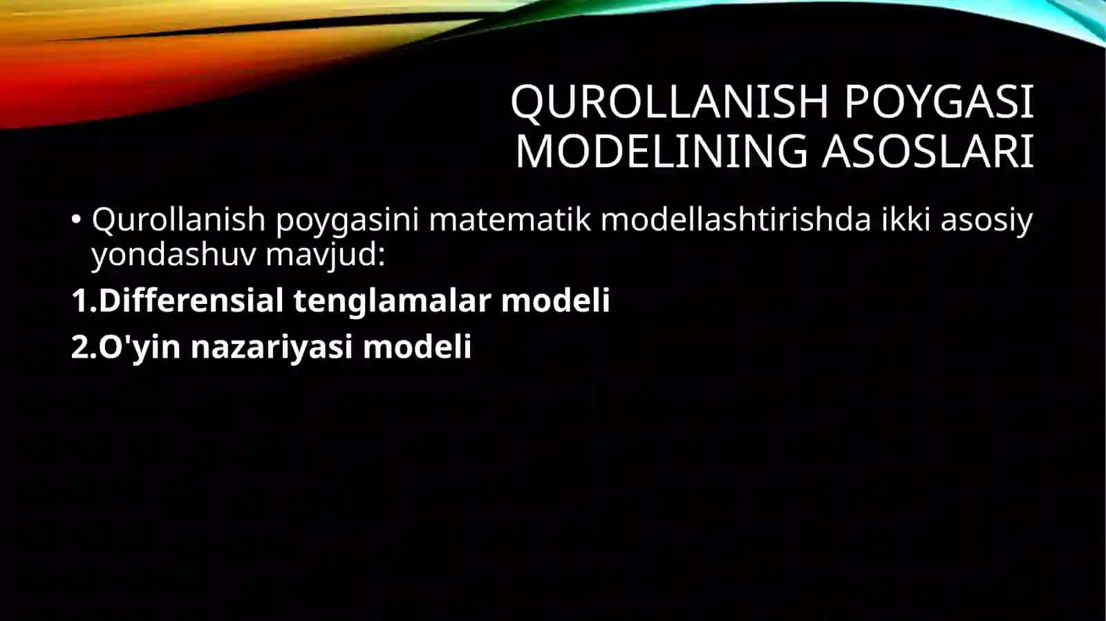 Ikki davlat orasidagi qurollanish poygasi. 3