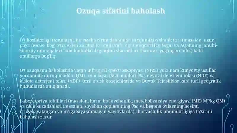 O'tlar ish qobiliyatini aniqlash 3